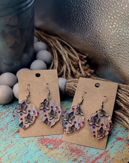 Combat Boots Scallop Earrings