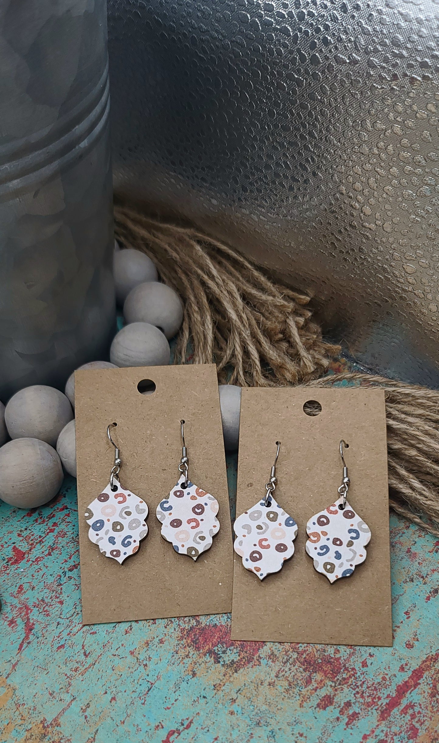 Neutral Leopard Spot Earrings