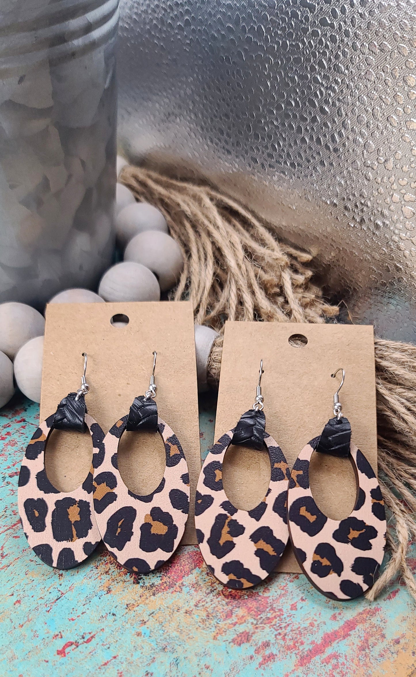 Leopard Oval Earrings