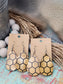 Bee Honeycomb Teardrop Earrings