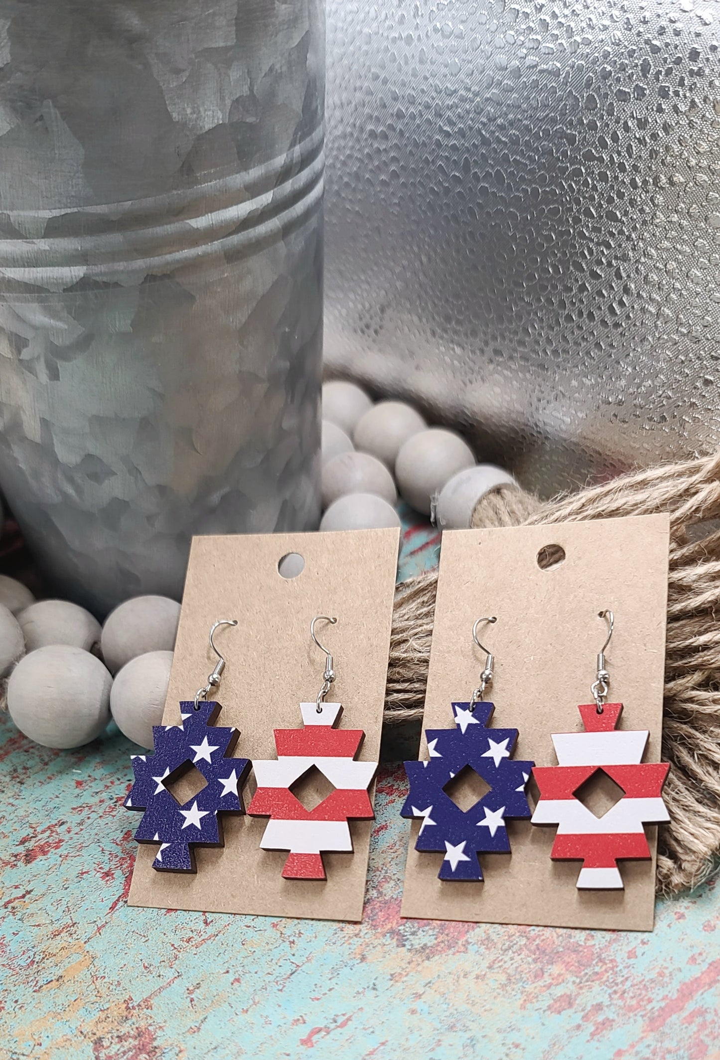 Flag Aztec Earrings