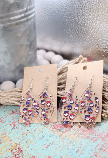 Patriotic Gnome Petal Earrings