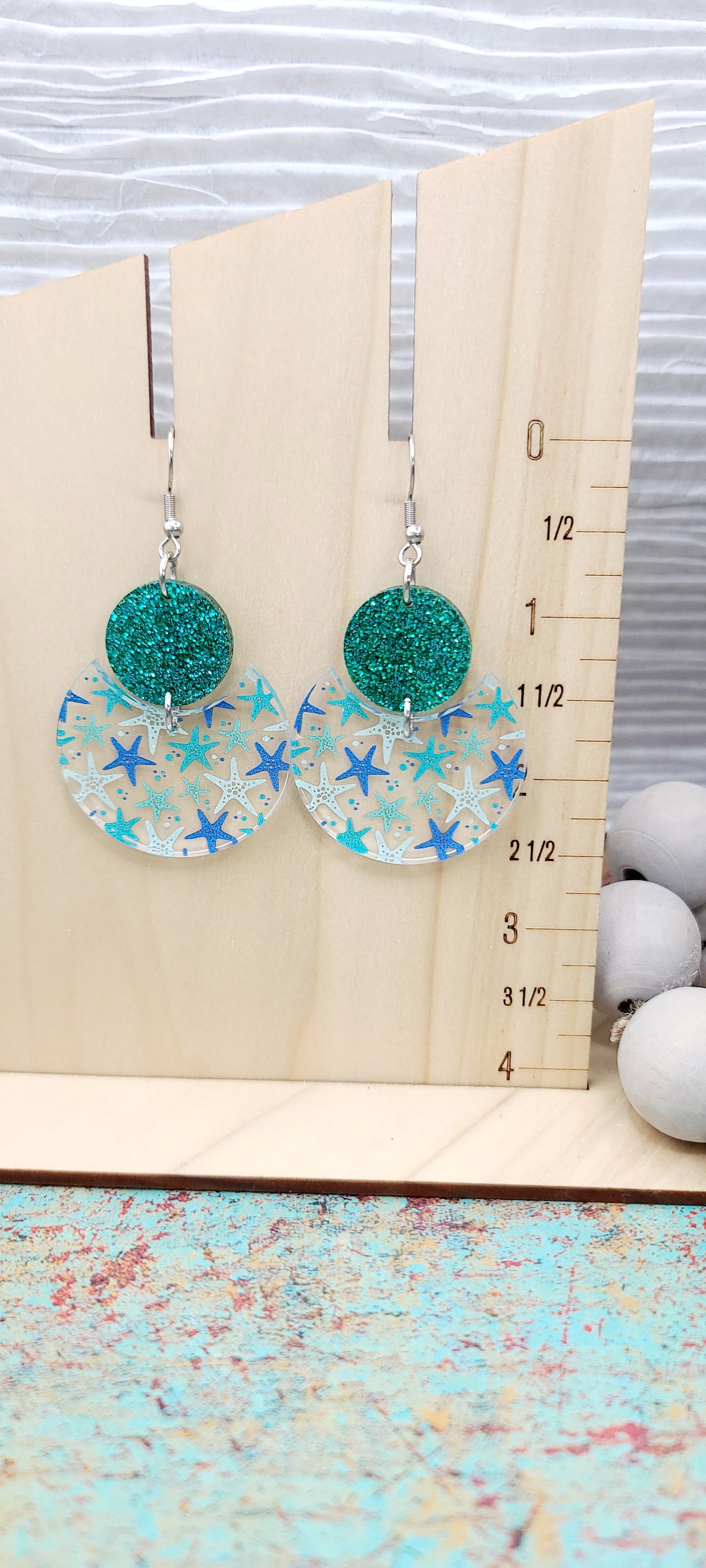 Starfish Stacked Circle Earrings